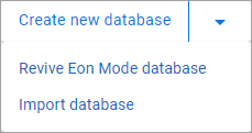 MC database action dropdown