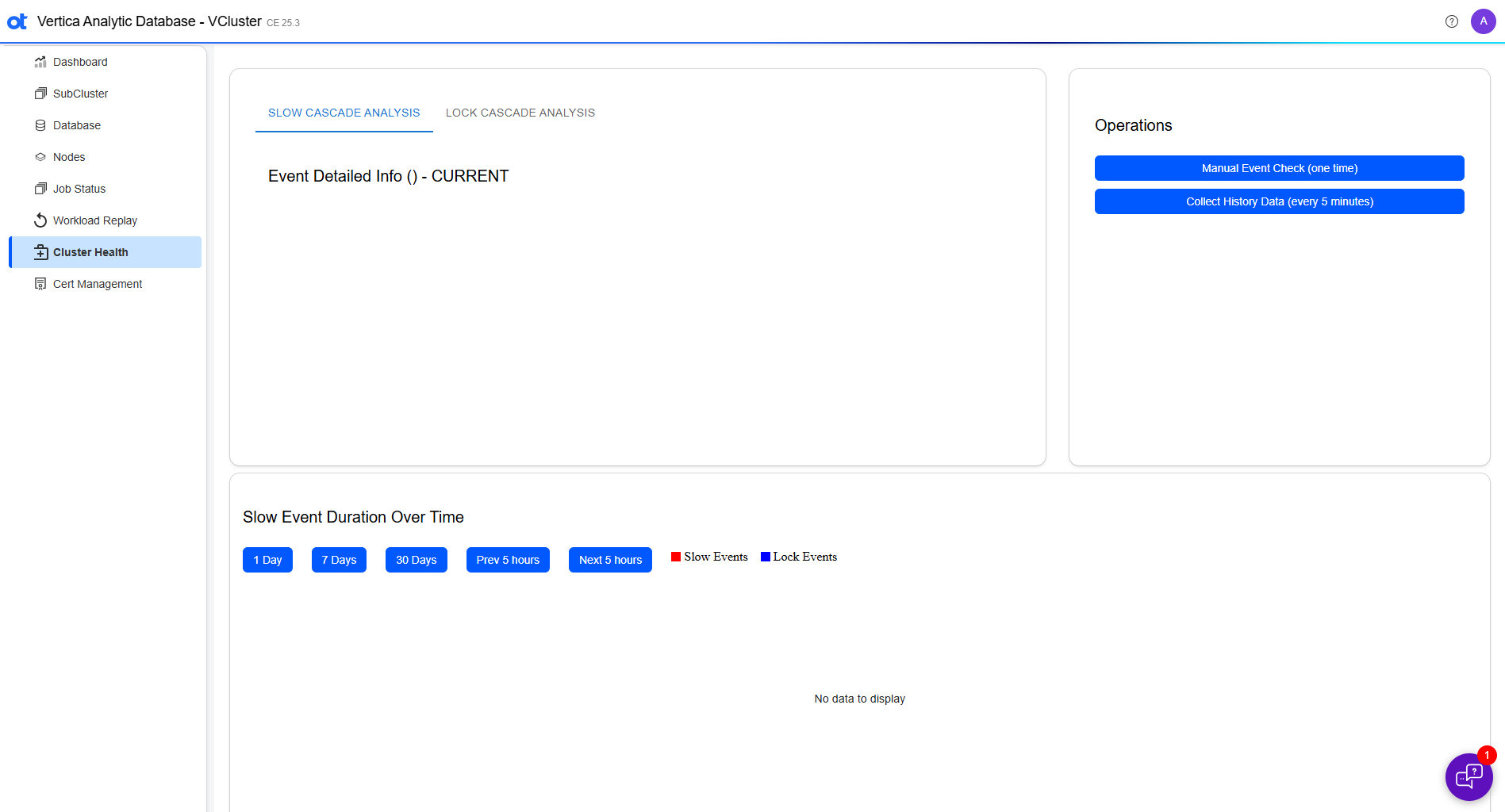 VCluster UI cluster health page