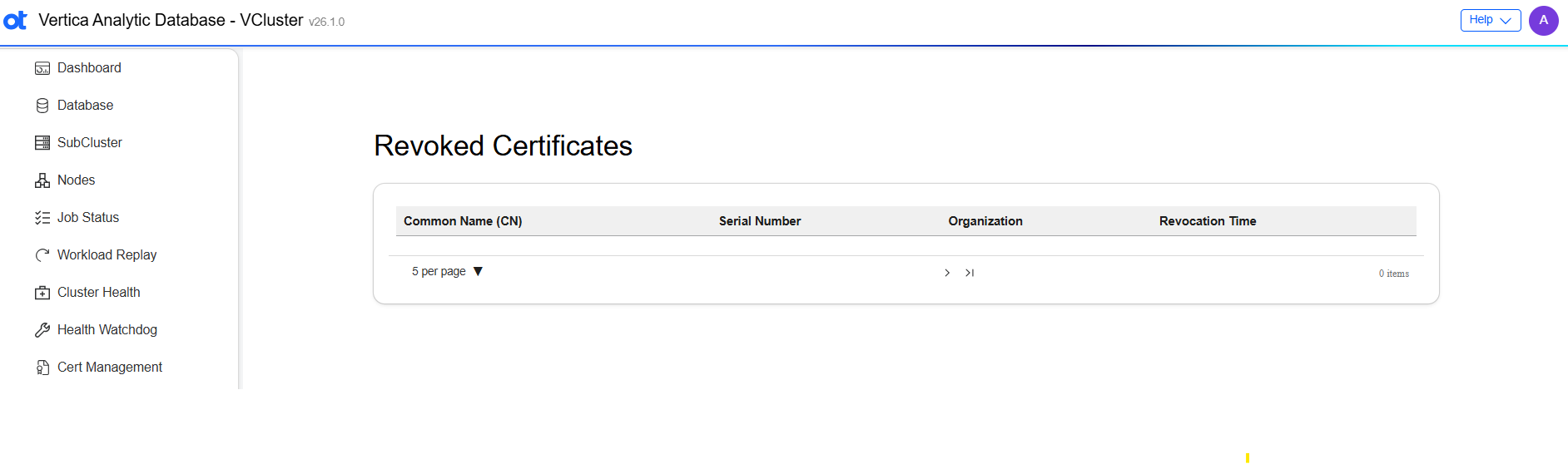 VCluster UI certificate management revoked certificates