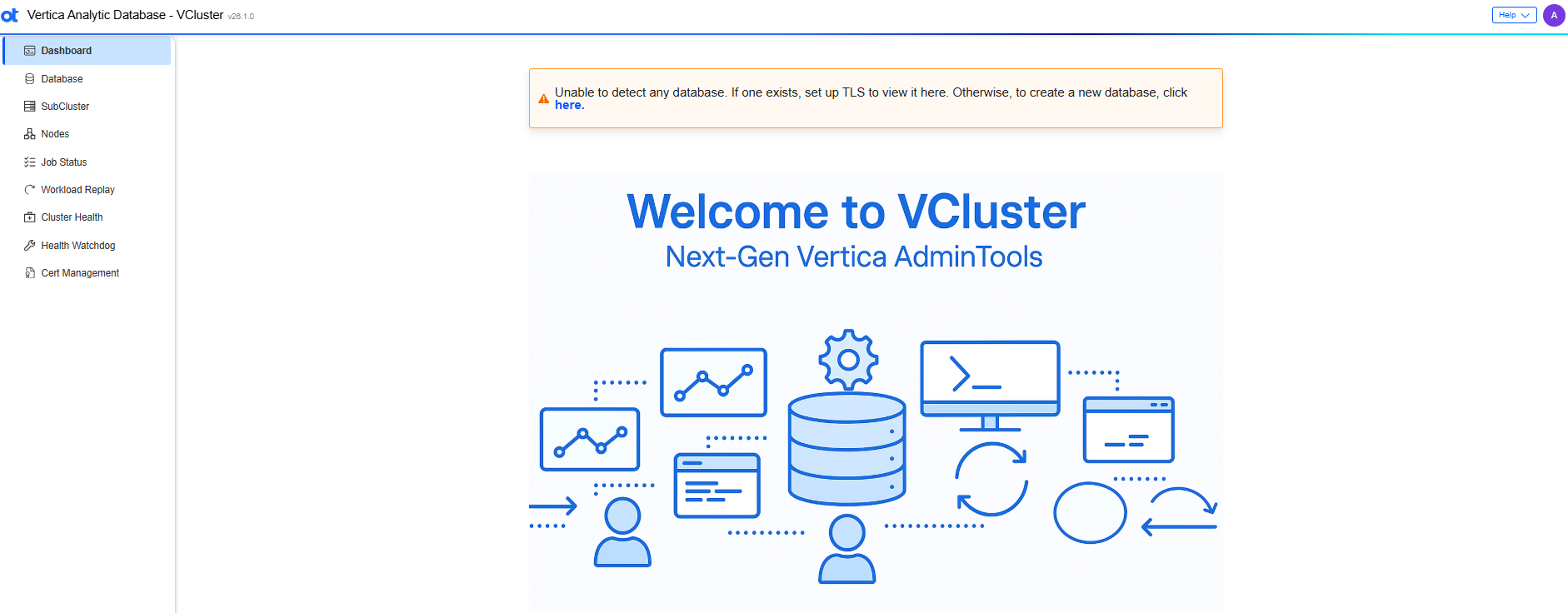 VCluster UI create database