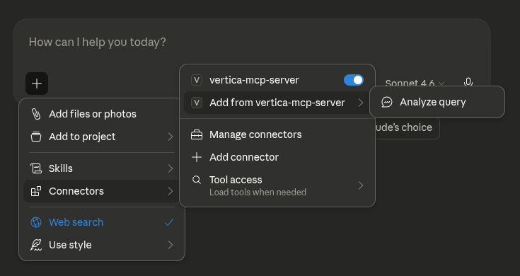 MCP Server analyze query button