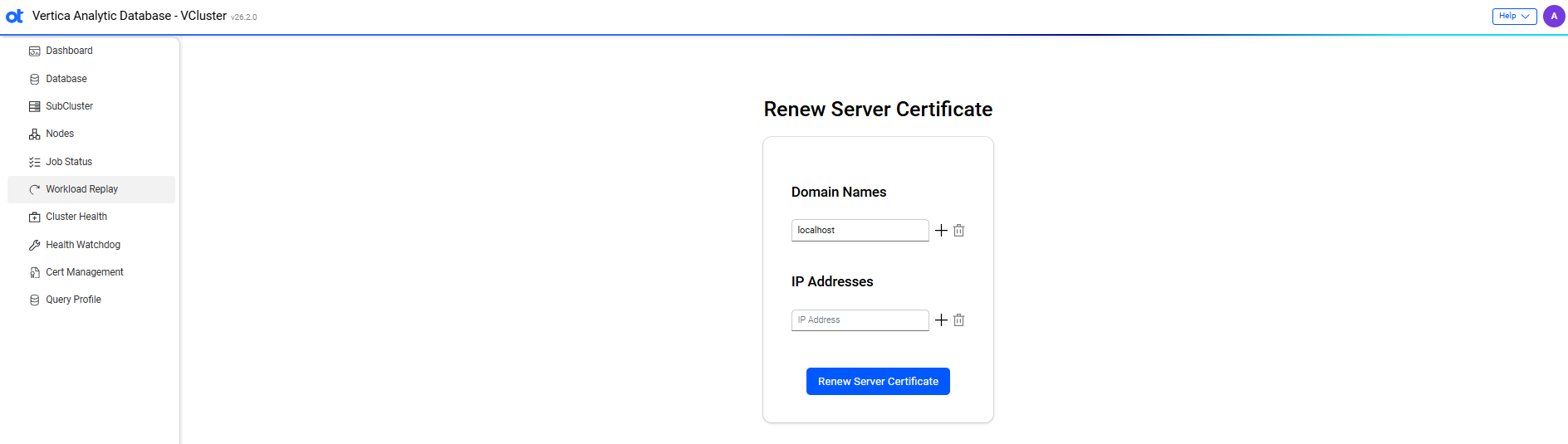 VCluster UI certificate management renew server certificate