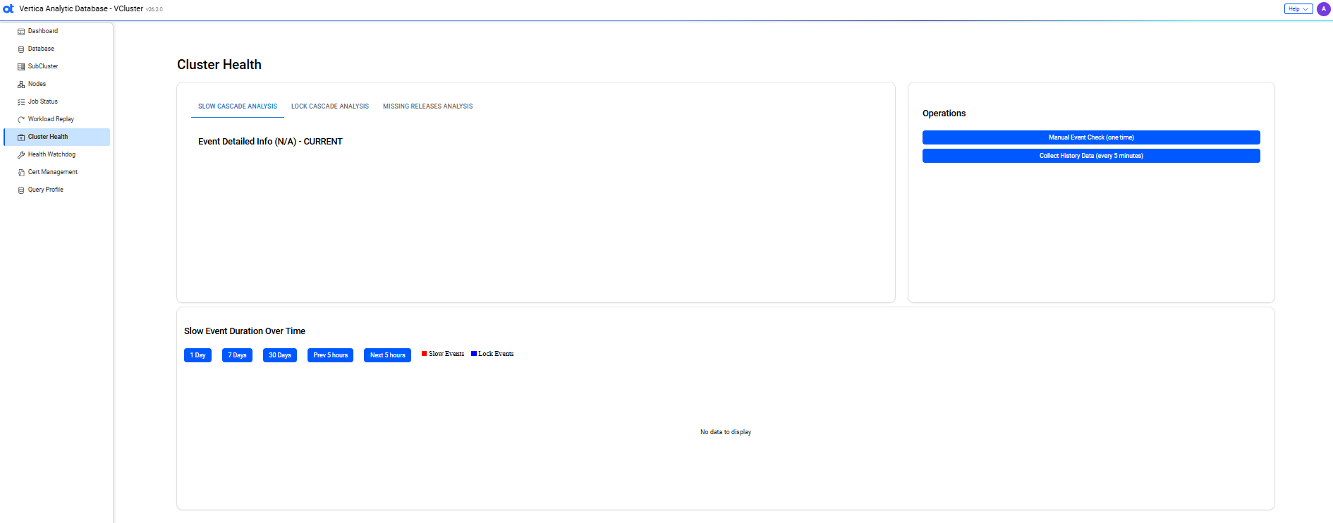VCluster UI cluster health page
