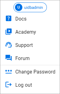 Database user account menu